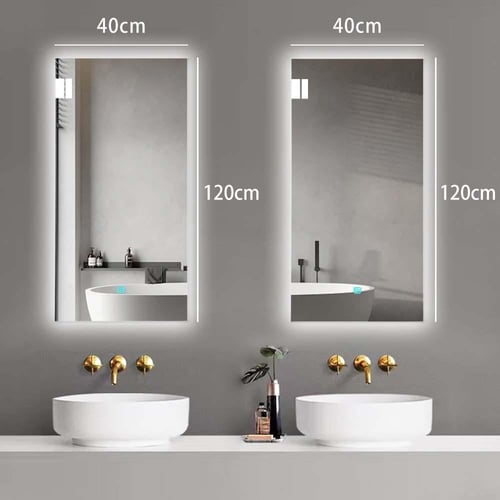 مراية مستطيلة ليد LED ثلاثة الوان 120x40 بنظام اضا...