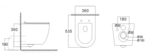 كرسي حمام معلق مقاس 18 بيضوي