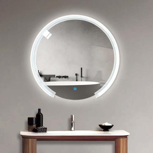 مراية دائرية بإطار اكريليك 80x80 ليد LED ثلاثة الو...