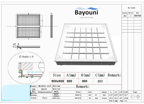 غطاء غرفة تفتيش المنيوم مقاس 80x80 ماركة AUSHEN
