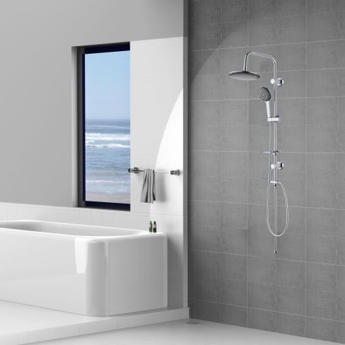 مسطرة دش عمود شاور دائري اللون كروم من ZINTH