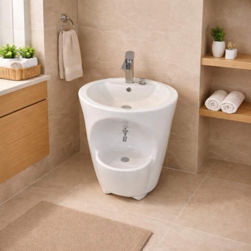 مغسلة وضوء 44x57 بخللاط سفلي مدمج