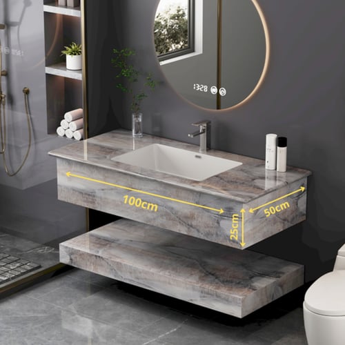 مغسلة ديكور رخام طبيعي قص ليزر 100*50 لون بني