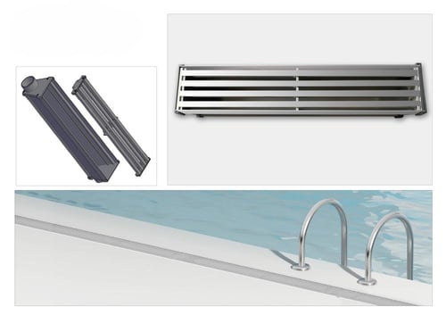 مجرى تصريف مياه المنيوم 100سمx10سم ماركة AUSHIN