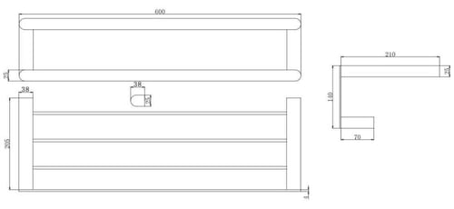 رف مناشف ذهبي دبل مقاوم للصدأ - تصميم فاخر ولمعان...