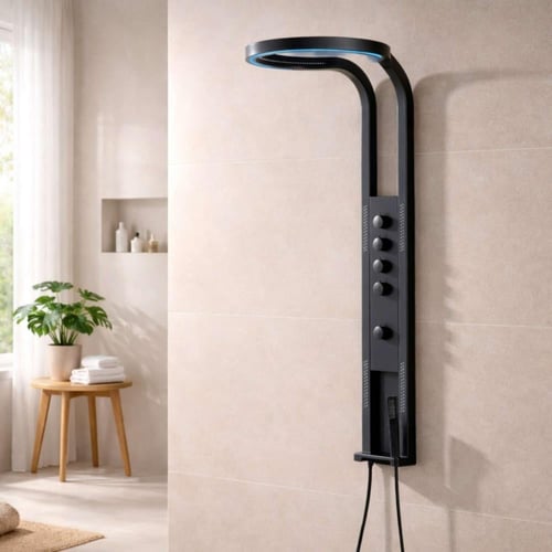 وحدة شاور جداري مضيئ بنظام مساج مائي و شلال مياه م...