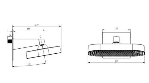 راس دش جداري مربع بنظام شلال مياة مطري عالي الظغط