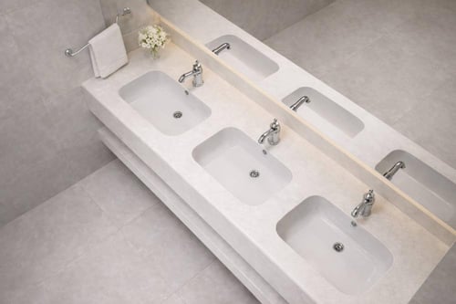 مغسلة ديكور كوريان سكري ثلاثة احواض 180x50 بدون حو...