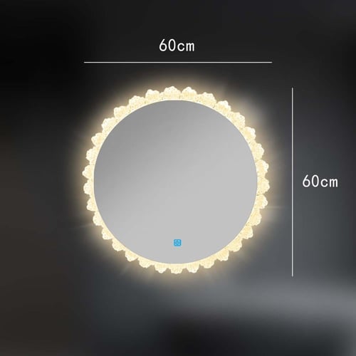 مراية دائرية بإطار اكريليك 60x60 ليد LED ثلاثة الو...