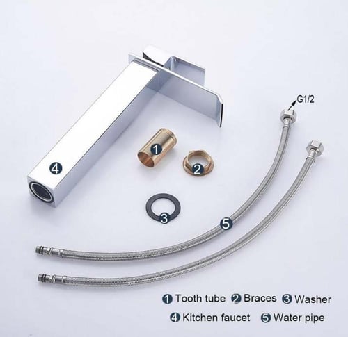 خلاط مغسلة طويل بارد حار ستانلس ستيل بنظام شلال مي...