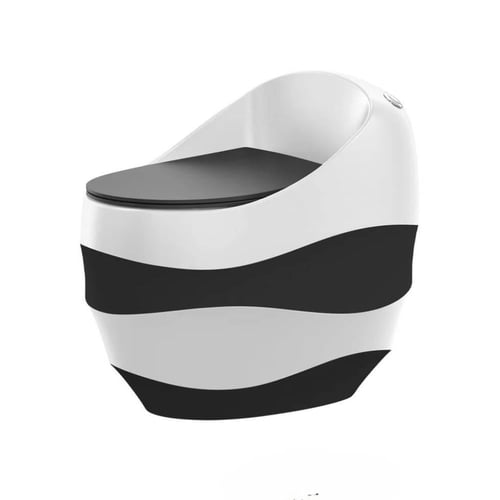 كرسي حمام أفرنجي مقاس 30 سم دفع وشفط أبيض في أسود