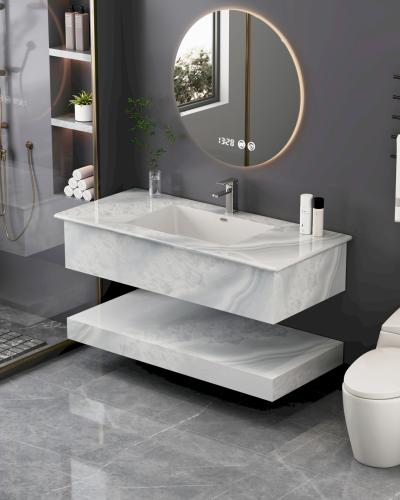 مغسلة ديكور رخام حجر طبيعي قص ليزر 100*50 لون ابيض