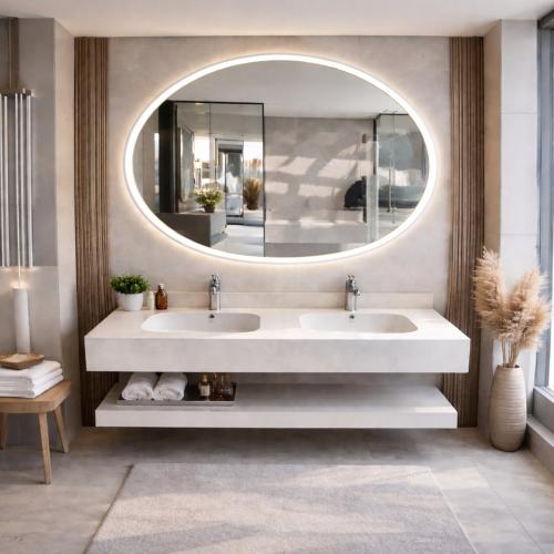 مغسلة ديكور كوريان سكري 180x50 حوضين بدون حواف