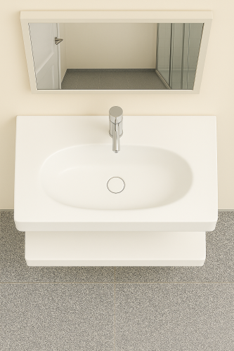 مغسلة ديكور كوريان 50x80 قص ليزر ابيض ناصع