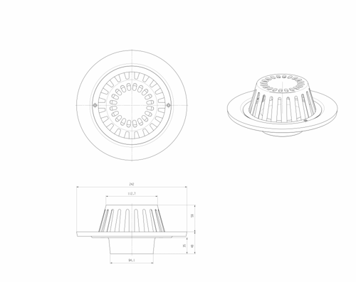 صفاية سطح دائرية ألمنيوم 20سم x 20سم مقاوم للصدأ و...