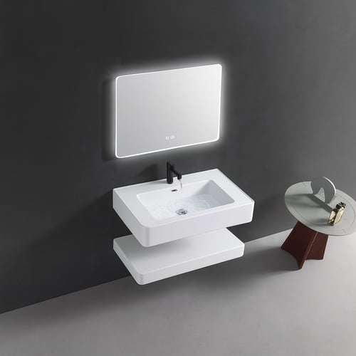 مغسلة ديكور كوريان 50x80 قص ليزر ابيض سادة