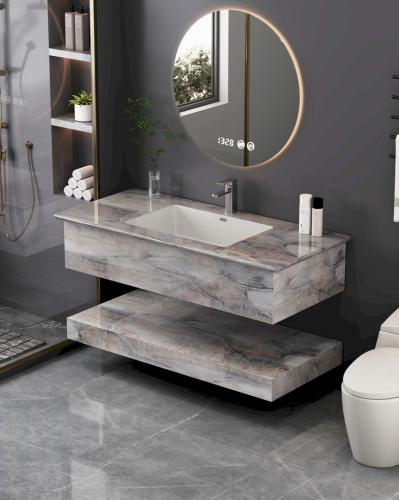 مغسلة ديكور رخام طبيعي قص ليزر 100*50 لون بني