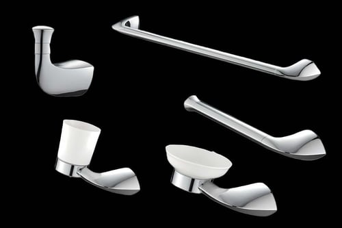 طقم اكسسوارات حمام كروم 5 قطع ماركة AUSHEN