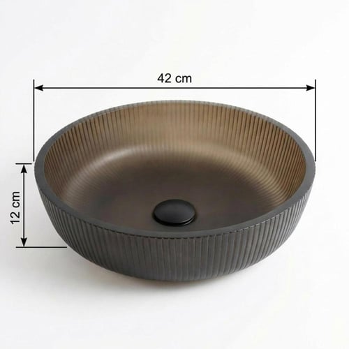 حوض خارجي زجاجي بني فاتح عسلي 42X42