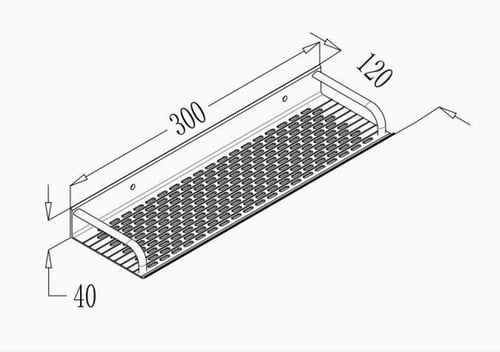 رف حمام المنيوم 30سم مقاوم للصدا والتاكل