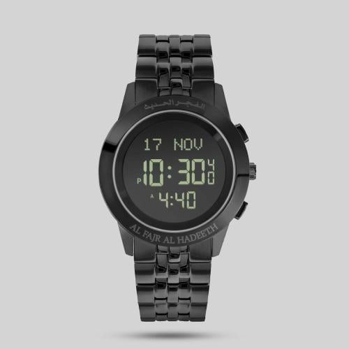 ساعة الفجر الحديث ستانلس ستيل مدور أسود موديل AL27...
