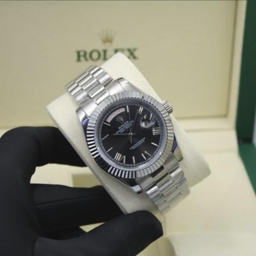 ساعة Rolex داي ديت رجالية سيلفر مينا بلاك