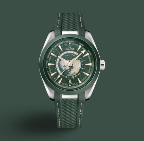 ساعة أوميغا سي ماستر رابر خضراء الرجالية