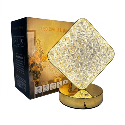 مصباح طاولة LED قابل لإعادة الشحن (شكل رباعي)