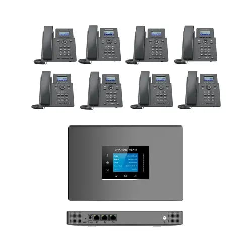 باندل سنترال Grandstream UCM6300A (بدون خط خارجي) مع 8 هواتف واي فاي GRP2601W