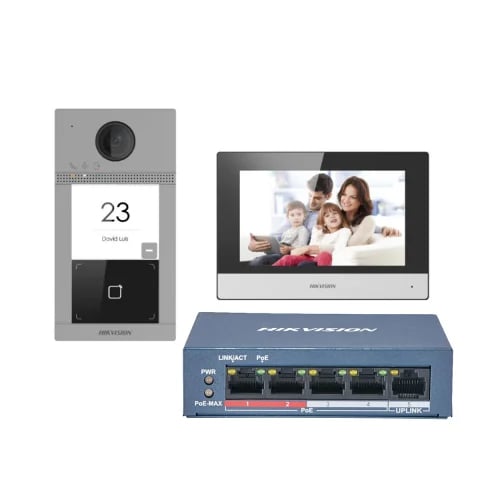 طقم انتركوم فيديو IP هيكفيجن Hikvision DS-KIS604-S...