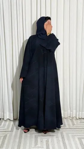 عباية مارلين كحلي اسود كلوش كريب ملكي فاخر