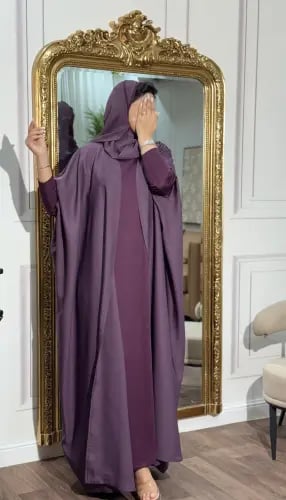 عباية نص بشت موف داكن