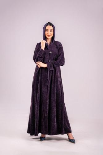 مخمل تركي لون عنابي-نص كلوش