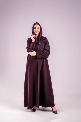 كريب اندنوسي لون عنابي-نص كلوش