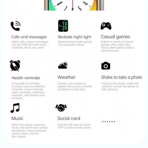 شبيهة ساعة ابل الترا من جيروم شاشة 2 انش -رمادي