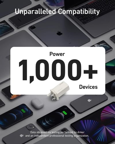 شاحن جداري انكر بقوة 65 واط بمنفذين تايب سي بتقنية...