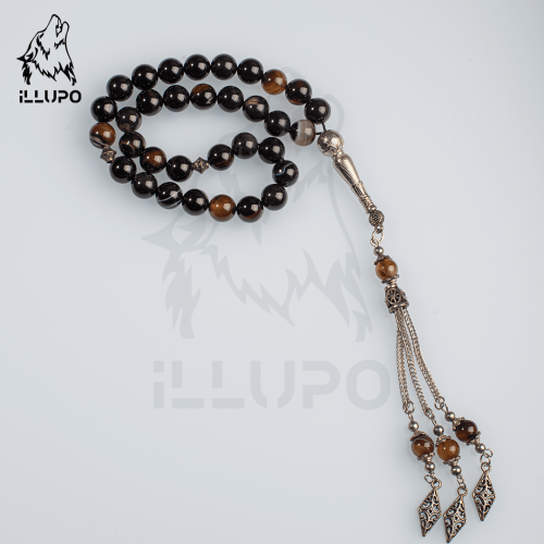 سبحة عقيق اسود صدفي