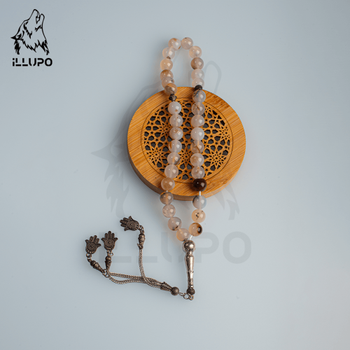 سبحة عقيق ابيض صدفي