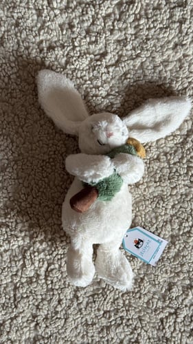 JellyCat Bashful Bunny with Christmas Tree