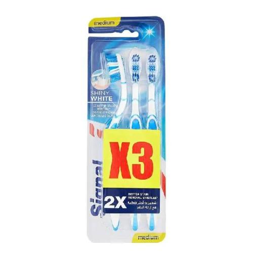 Signal 3-piece Shaine White medium toothbrush