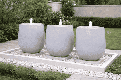 نافورة أحواض دائرية فاخرة فايبر جلاس ثلاثية بتدفق...