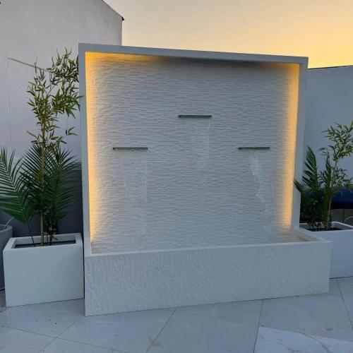 شلال جداري حجري | 3 مصبات مع حوضين - تصميم فاخر لل...