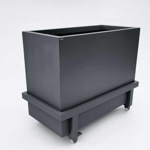 مركن زراعي خارجي بعجلات | فايبر جلاس رمادي أنيق -...