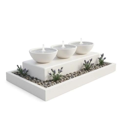 نافورة فايبر مودرن الطول انيق بطول 3 متر و 4 صحون