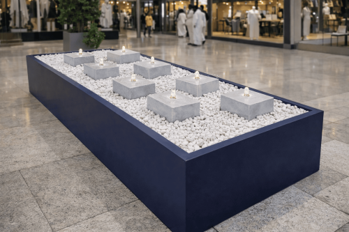 شلال مول كريستال الفاخر – شلال فايبر تجاري بإضاءة...