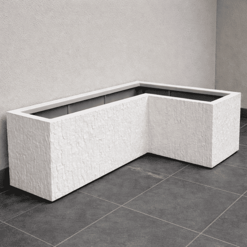 حوض زرع زاوية حرف L معماري – لون أوف وايت فاخر
