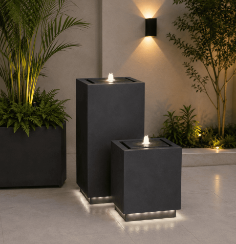 نافورة كيوب المزدوجة الفاخرة – فايبر جلاس بتصميم ع...
