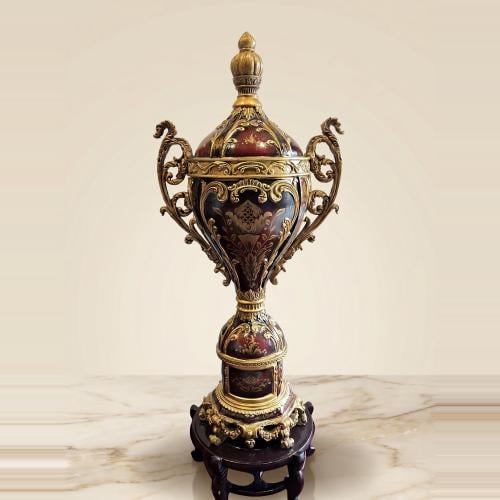 Luxury vase with decorative crown with a royal tou...