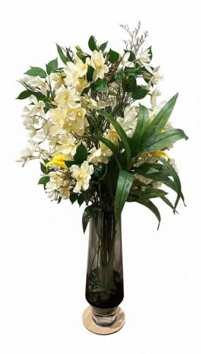 Artificial flowers with Orkid and Lily vases – Gla...