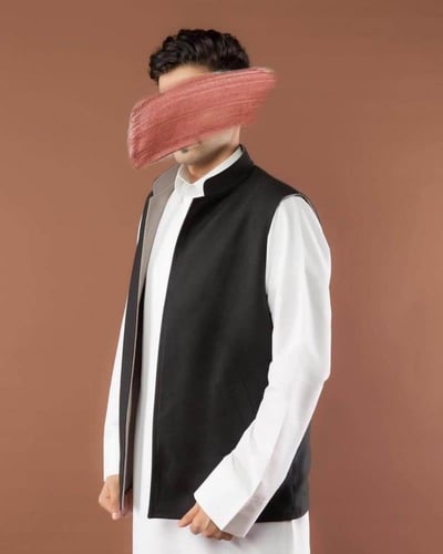 صديري شتوي رجالي لون اسود + رصاصي